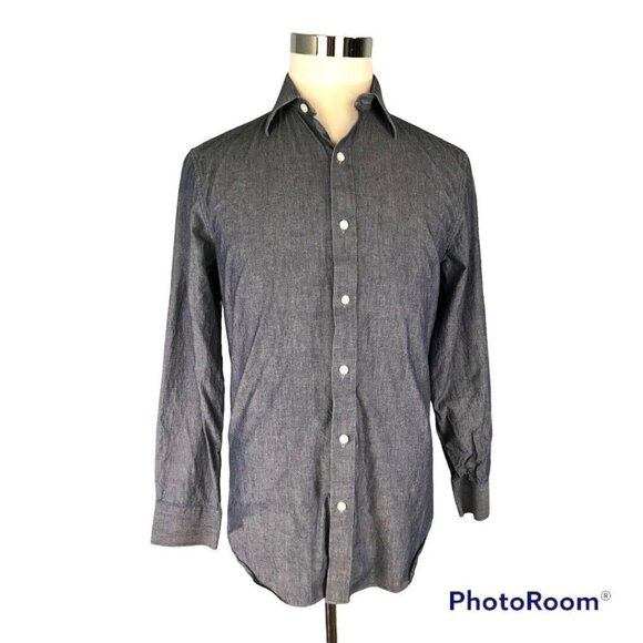 Bonobos Mens Italian Shirting Standard Fit Button-Down Shirt Size 15/33 Dark Blu - Picture 1 of 7